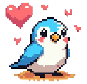 Pajaro con corazones